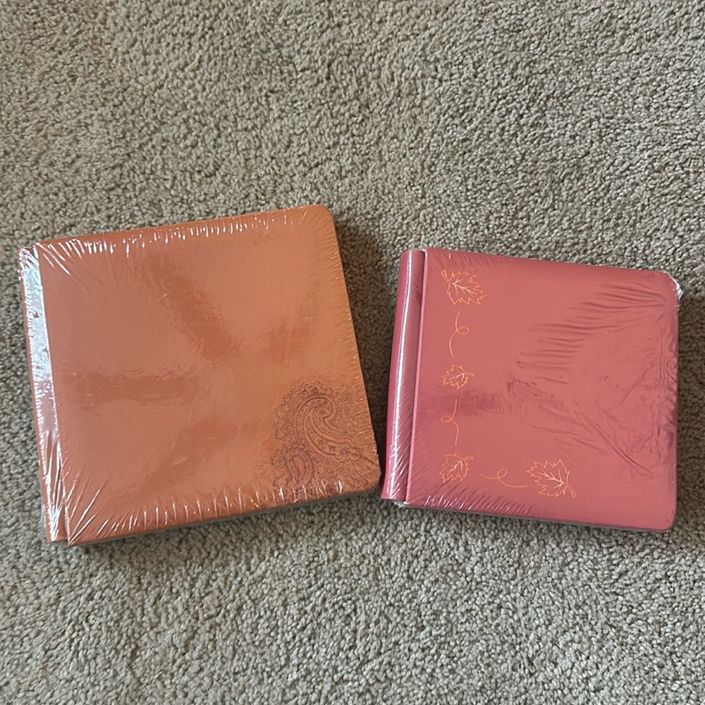 NIP Creative Memories fall color bundle 7x7 fall leaf red and 8x8 orange foil